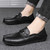 Men's black metal buckle slip on shoe loafer 02