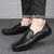 Men's black metal buckle slip on shoe loafer 07