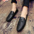 Men's black cross pattern slip on shoe loafer 07