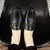 Men's black stripe thread metal ornament slip on shoe loafer 02