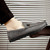 Men's grey stripe thread metal ornament slip on shoe loafer 09