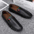 Men's black strap accents slip on shoe loafer 06