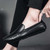 Men's black causal plain slip on shoe loafer 02