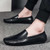 Men's black causal plain slip on shoe loafer 03