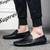 Men's black causal plain slip on shoe loafer 05