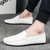 Men's white causal plain slip on shoe loafer 02