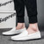 Men's white causal plain slip on shoe loafer 03.