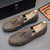 Men's grey tassel on penny strap slip on shoe loafer 08