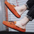Men's orange hollow out lace slip on shoe loafer 02