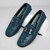 Men's blue metal buckle croc skin pattern slip on shoe loafer 10