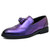 Men's purple brogue tassel on top slip on dress shoe 01