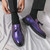 Men's purple brogue tassel on top slip on dress shoe 04