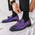 Men's purple brogue tassel on top slip on dress shoe 07