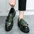 Men's green croc skin pattern monk strap slip on dress shoe 05