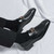 Men's black retro metal buckle penny slip on dress shoe 05