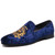 Men's blue suede pattern on vamp slip on dress shoe 01