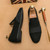 Men's black suede splicing accents slip on dress shoe 08