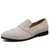 Men's beige suede splicing accents slip on dress shoe 01