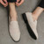 Men's beige suede splicing accents slip on dress shoe 07