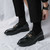 Men's black metal buckle penny slip on dress shoe 07