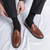 Men's brown monk strap slip on dress shoe 08