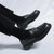 Men's black metal buckle penny slip on dress shoe 05