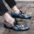 Men's blue tassel snake skin pattern slip on dress shoe 03