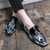 Men's blue tassel snake skin pattern slip on dress shoe 07