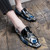 Men's blue tassel snake skin pattern slip on dress shoe 09