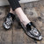 Men's brown tassel snake skin pattern slip on dress shoe 09