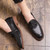 Men's black bow lace on top slip on dress shoe 06