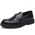 Men's black metal buckle penny strap slip on dress shoe 01