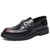 Men's red metal buckle penny strap slip on dress shoe 01