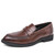Men's brown urban casual penny strap slip on dress shoe 01