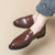 Men's brown urban casual penny strap slip on dress shoe 03