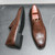 Men's brown snake skin pattern penny slip on dress shoe 08