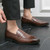 Men's brown snake skin pattern penny slip on dress shoe 06