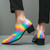 Men's rainbow snake skin pattern top zip slip on dress shoe 04
