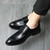 Men's black sewn accents monk strap slip on dress shoe 02