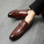 Men's brown sewn accents monk strap slip on dress shoe 07