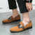 Men's brown croc skin pattern monk strap slip on dress shoe 05