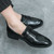 Men's black tassel buckle strap slip on dress shoe 07
