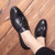 Men's black tassel on top slip on dress shoe 04