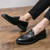 Men's black monk strap slip on dress shoe 02