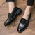 Men's black monk strap slip on dress shoe 05