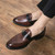 Men's brown monk strap slip on dress shoe 04