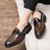 Men's brown monk strap slip on dress shoe 02