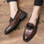 Men's brown monk strap slip on dress shoe 03