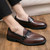 Men's brown monk strap slip on dress shoe 07