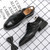 Men's black monk strap croc skin pattern slip on dress shoe 08